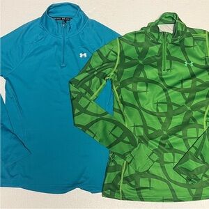 Under Armour Blue and Green stretchy Sweatshirts